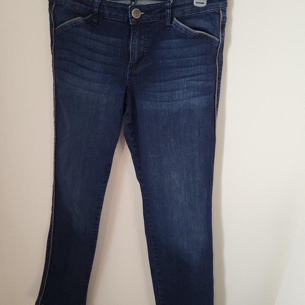 Kut from the Kloth Steview Straight Leg Jeans Dark ash Blue Denim Size 10 Womens